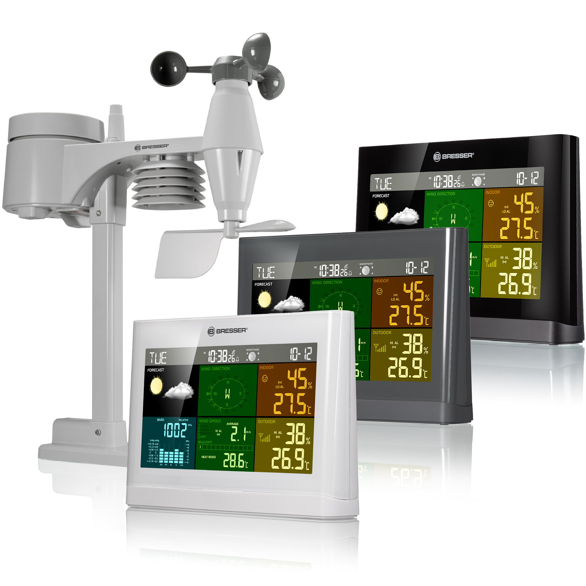 BRESSER 5-in-1 Comfort Weather Station with Colour Display | anthracite ...