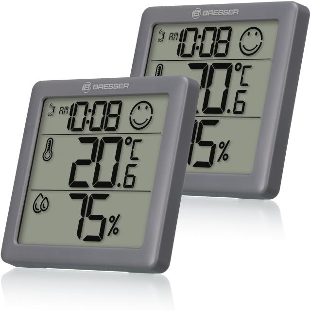 BRESSER Climate Smile Thermometer/Hygrometer Two-piece Set 