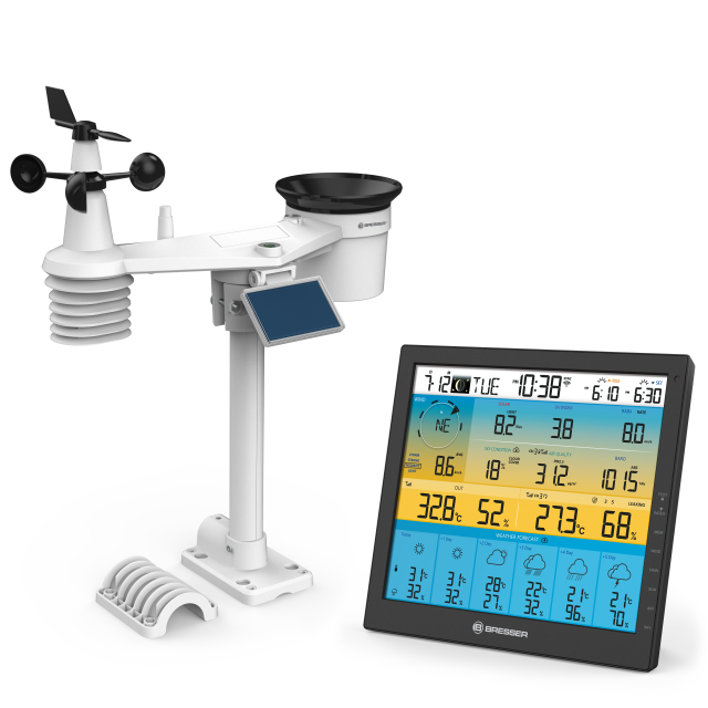 BRESSER 6-day 4CAST PRO SF 7-in-1 Wi-Fi weather centre with solar-powered sensor 