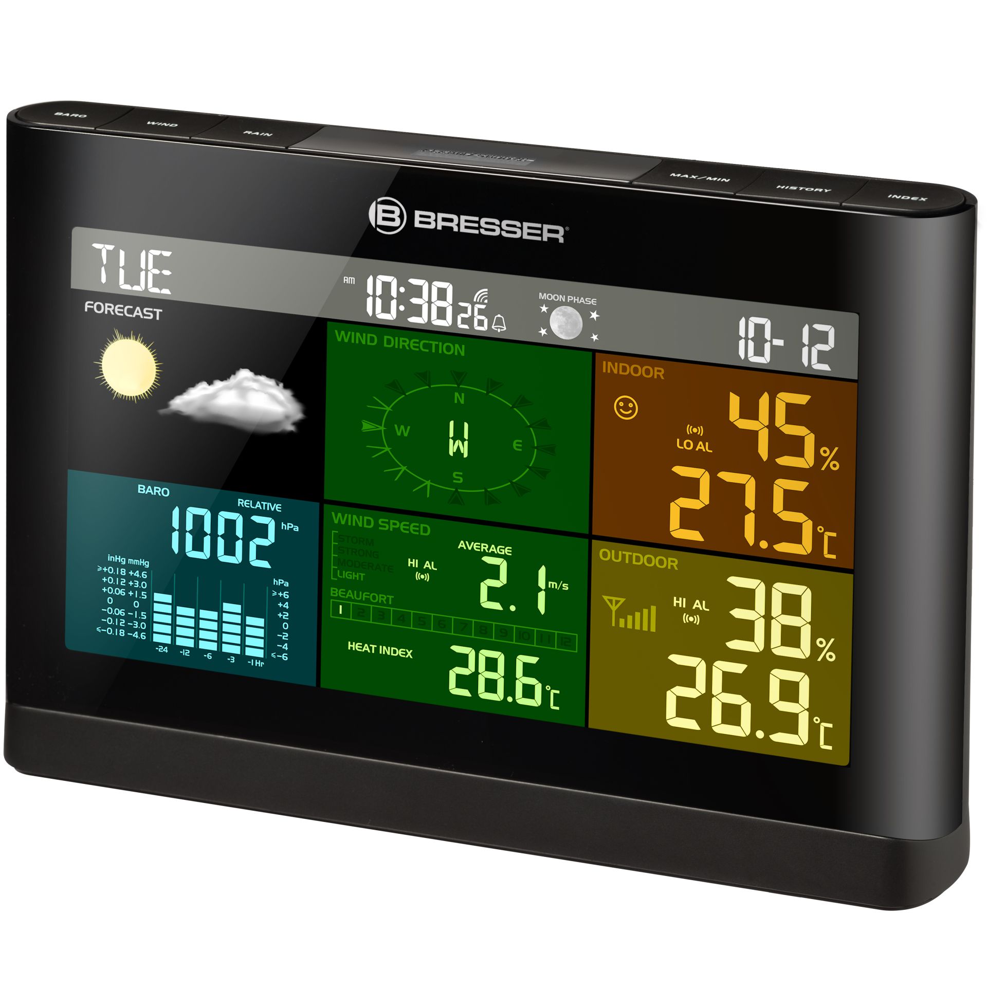 BRESSER 5-in-1 Comfort Weather Station with Colour Display | black ...